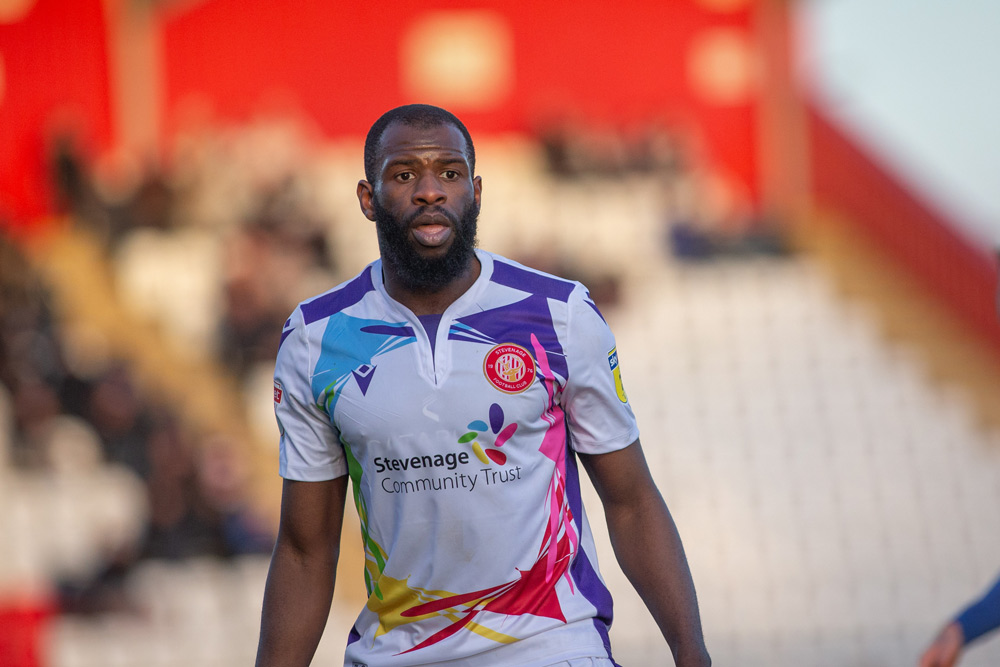 Stevenage FC Player in Limited Edition Shirt